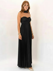 Vestido Longo Céu Plissado