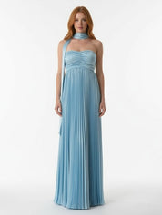 Vestido Longo Céu Plissado