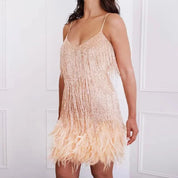 Vestido Curto Noite Pluma