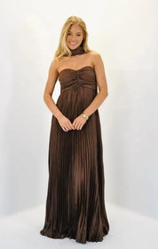 Vestido Longo Céu Plissado