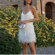 Vestido Curto Noite Pluma