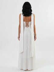 Vestido Longo Céu Plissado