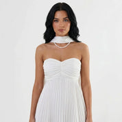Vestido Longo Céu Plissado