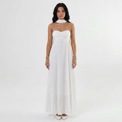 Vestido Longo Céu Plissado