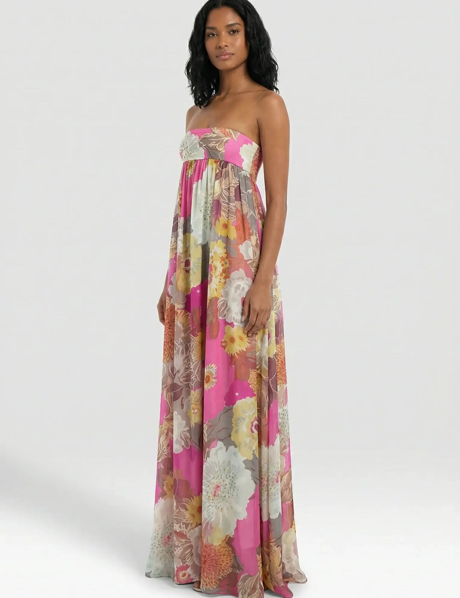 Vestido Longo Jardim Rosé