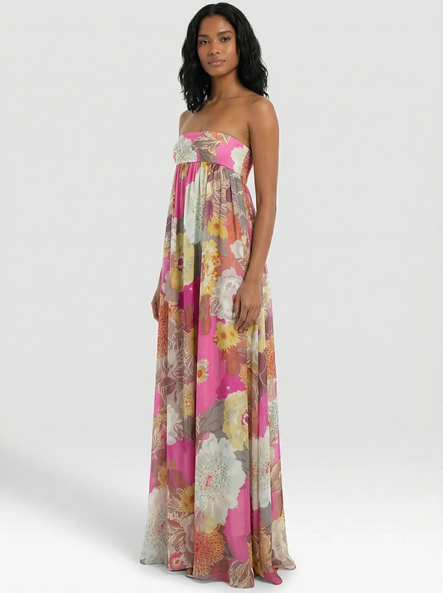 Vestido Longo Jardim Rosé