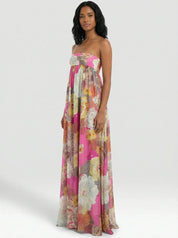 Vestido Longo Jardim Rosé