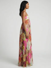 Vestido Longo Jardim Rosé